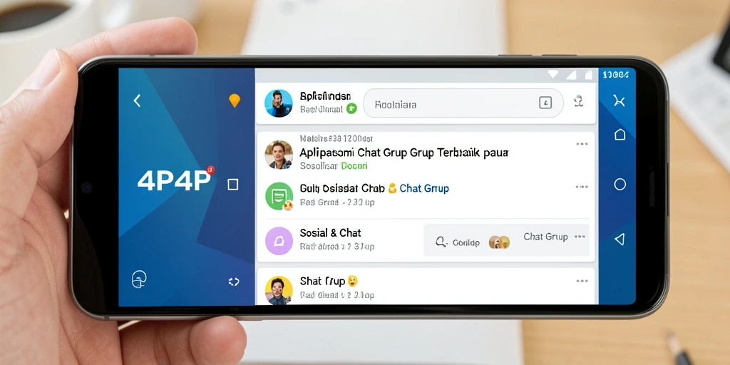 Antarmuka 4P4P menampilkan fungsi Chat Grup yang user-friendly.
