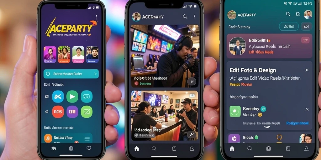 Antarmuka ACEPARTY yang sederhana dan mudah digunakan untuk Edit Video Reels.