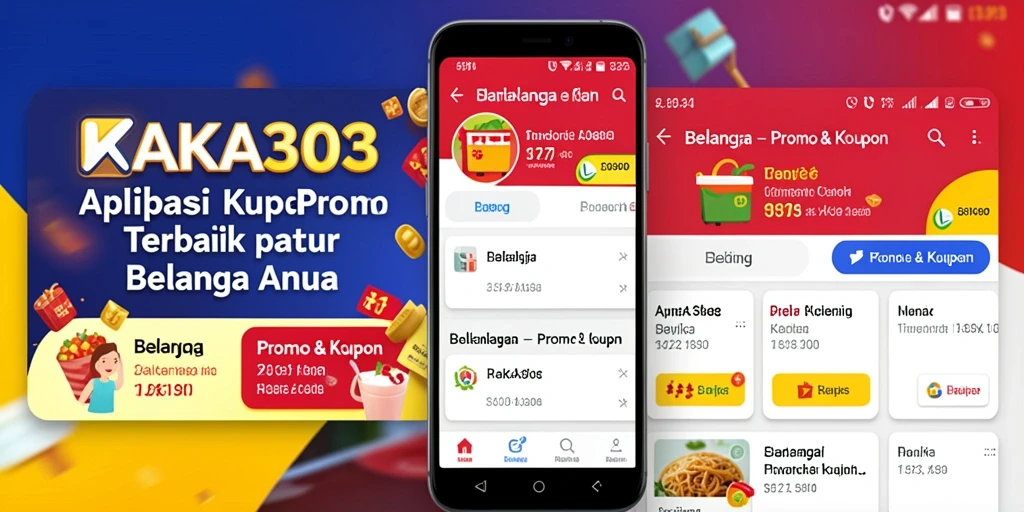 Antarmuka aplikasi KAKA303 menampilkan berbagai kupon dan promo menarik.