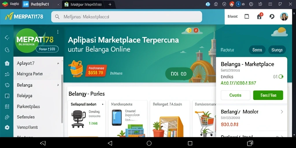 Antarmuka bersih dan intuitif aplikasi MERPATI178 untuk belanja online.