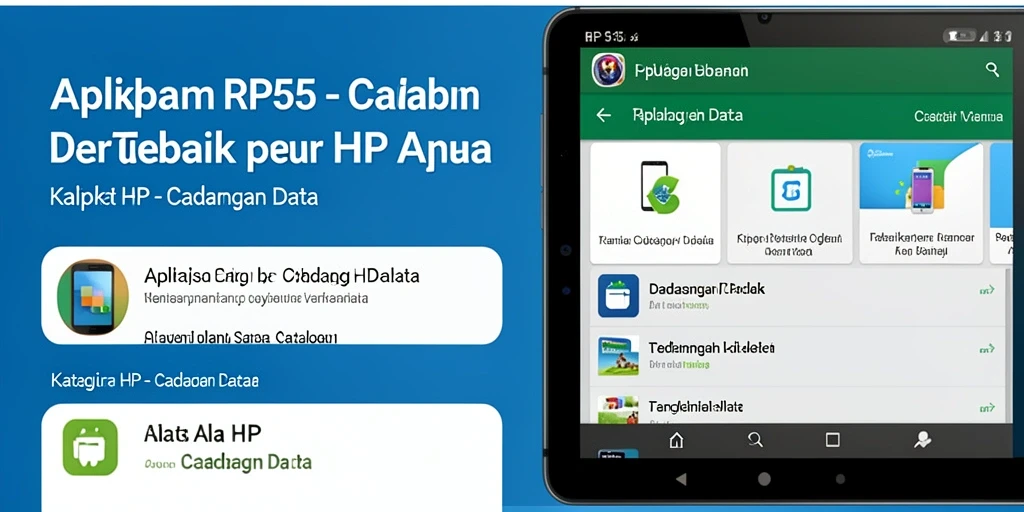 Tampilan antarmuka RP55 yang mudah digunakan untuk cadangan data.