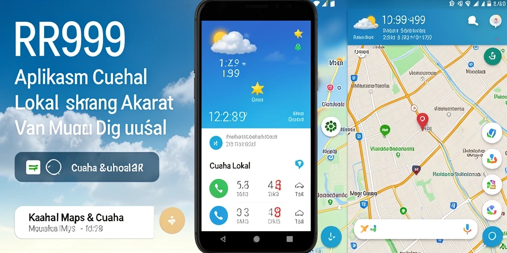 Antarmuka aplikasi Cuaca Lokal RR999 yang informatif dan mudah digunakan.