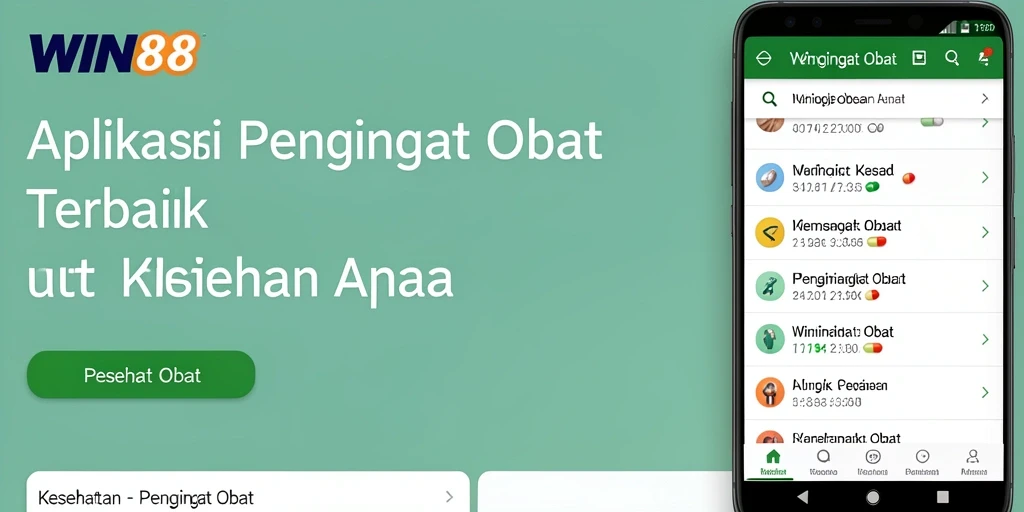 Tampilan antarmuka aplikasi WIN88 yang memudahkan pengguna mengatur pengingat obat.